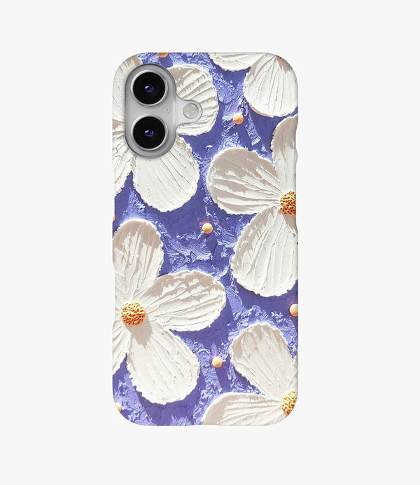 Purple Acrylic Petals Hard Matte Phone Case