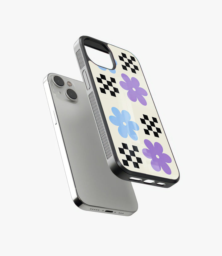 Flower Checks Glass Phone Case