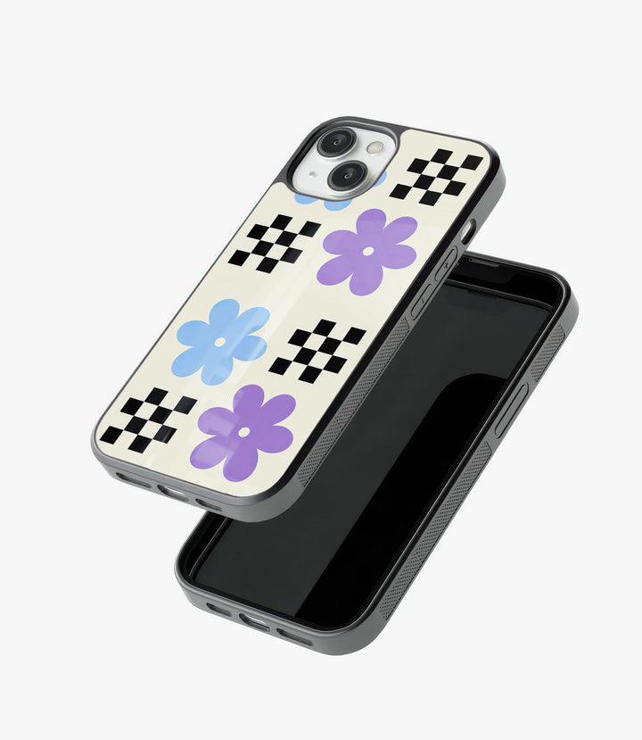 Flower Checks Glass Phone Case
