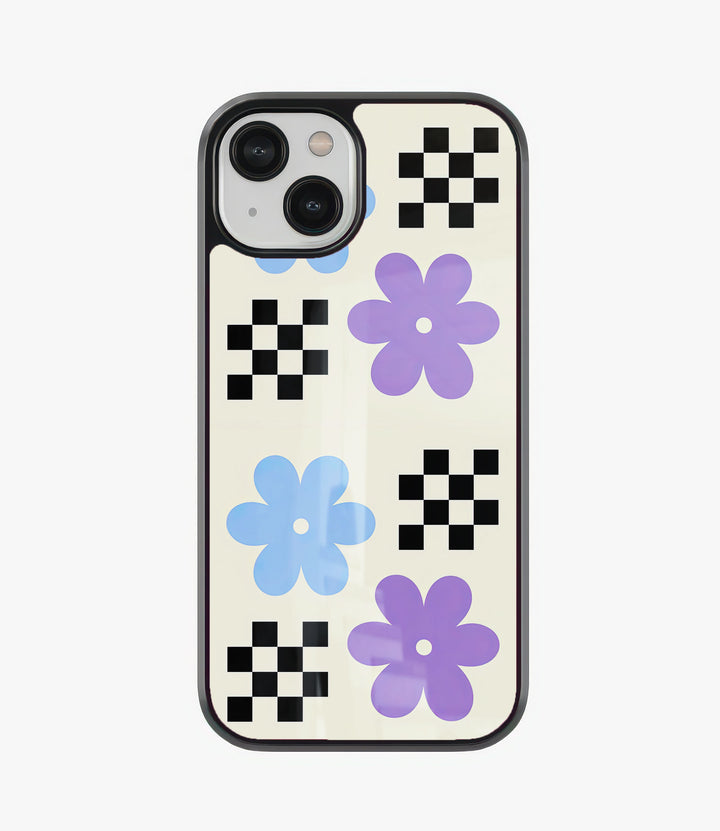 Flower Checks Glass Phone Case