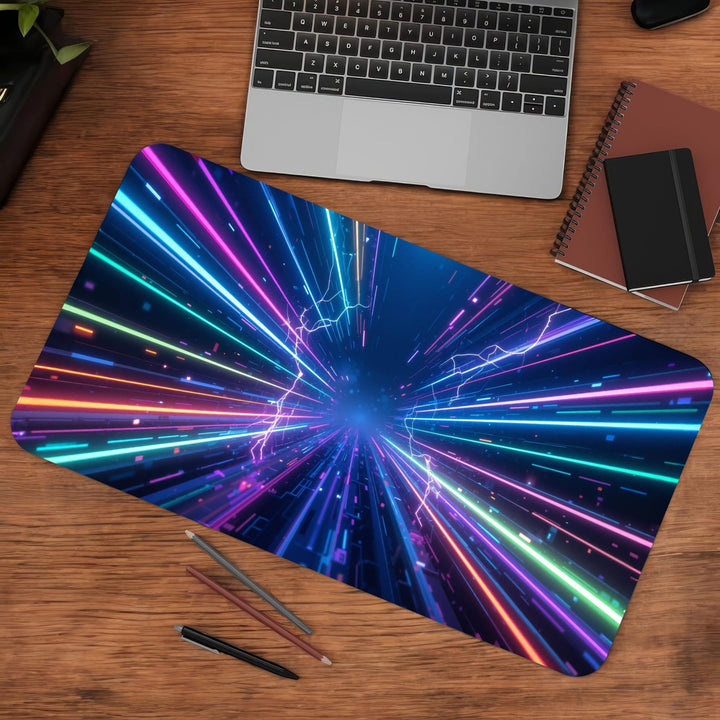 Neon Warp Gaming Desk Mat