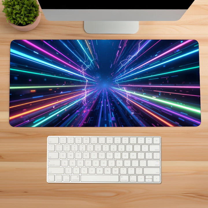 Neon Warp Gaming Desk Mat