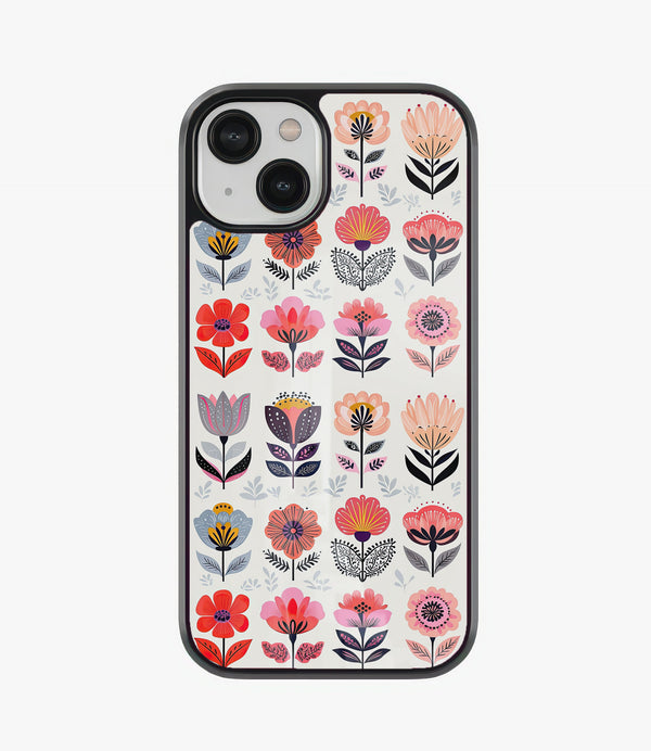 Multi Flowers Glass Phone Case