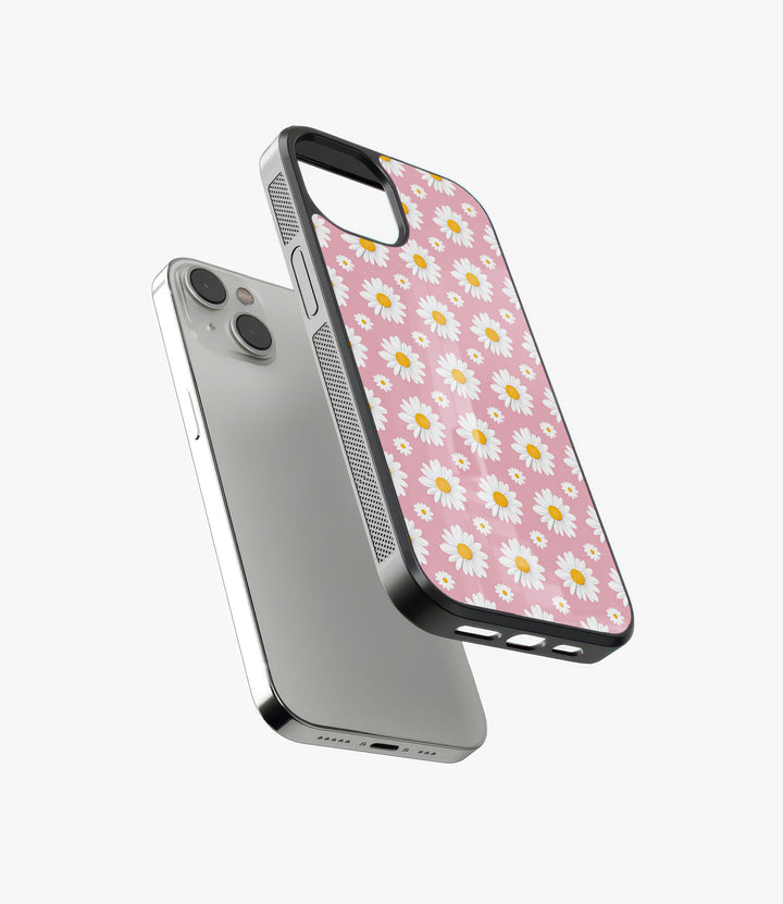 Pink Daisy Glass Phone Case