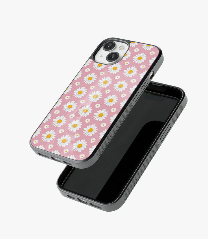 Pink Daisy Glass Phone Case