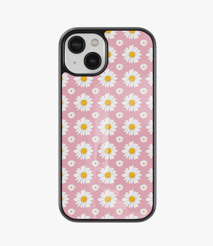 Pink Daisy Glass Phone Case