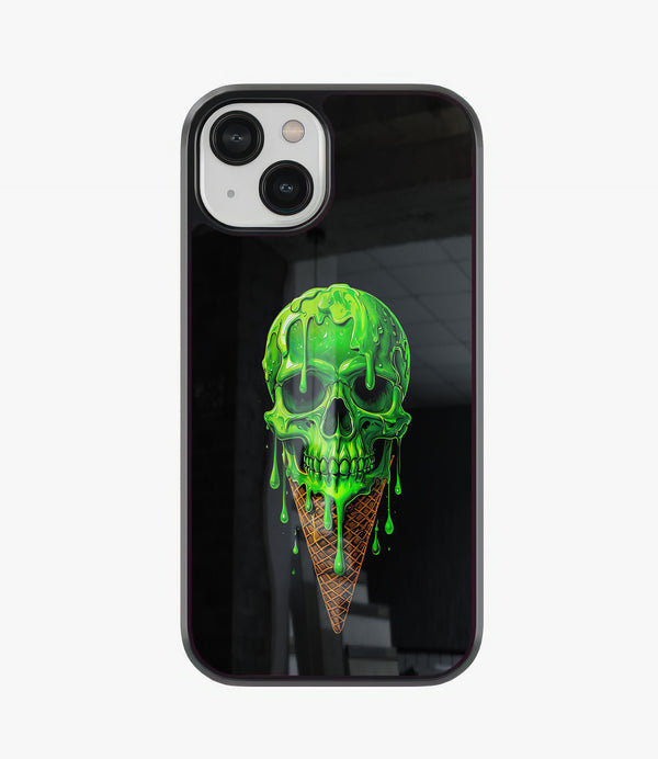 Skull Cream Glass Phone Case