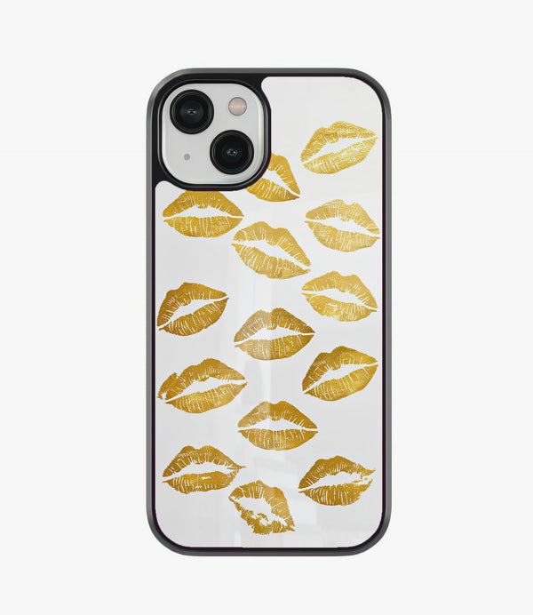 Golden Kiss Glass Phone Case