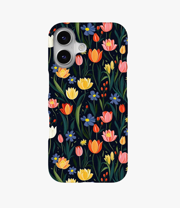 Dark Floral Hard Matte Phone Case