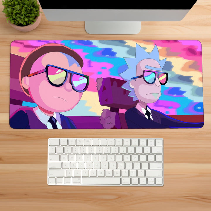 Rick and Morty on a Trip Gaming Desk Mat